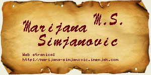 Marijana Simjanović vizit kartica